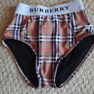 Burberry Plaid Logo Tape Vintage Check bikini bottoms in Brown size M